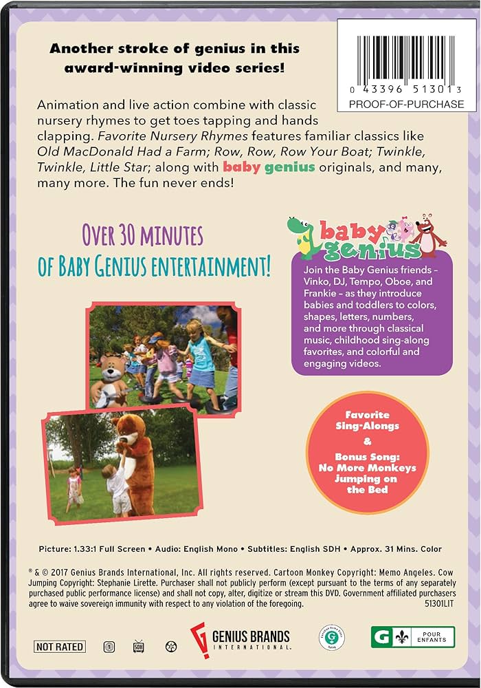 (未使用･未開封品)Baby Genius: Favorite Nursery Rhymes [DVD] Baby Genius - Favorite Nursery Rhymes (DVD, 2004